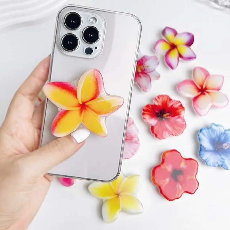 Держатель для телефона для iPhone, универсальный кронштейн для телефона Griptok, подставка для пальцев, розетка для гибискуса, складная ручка для телефона Tok Frangipani, акрил