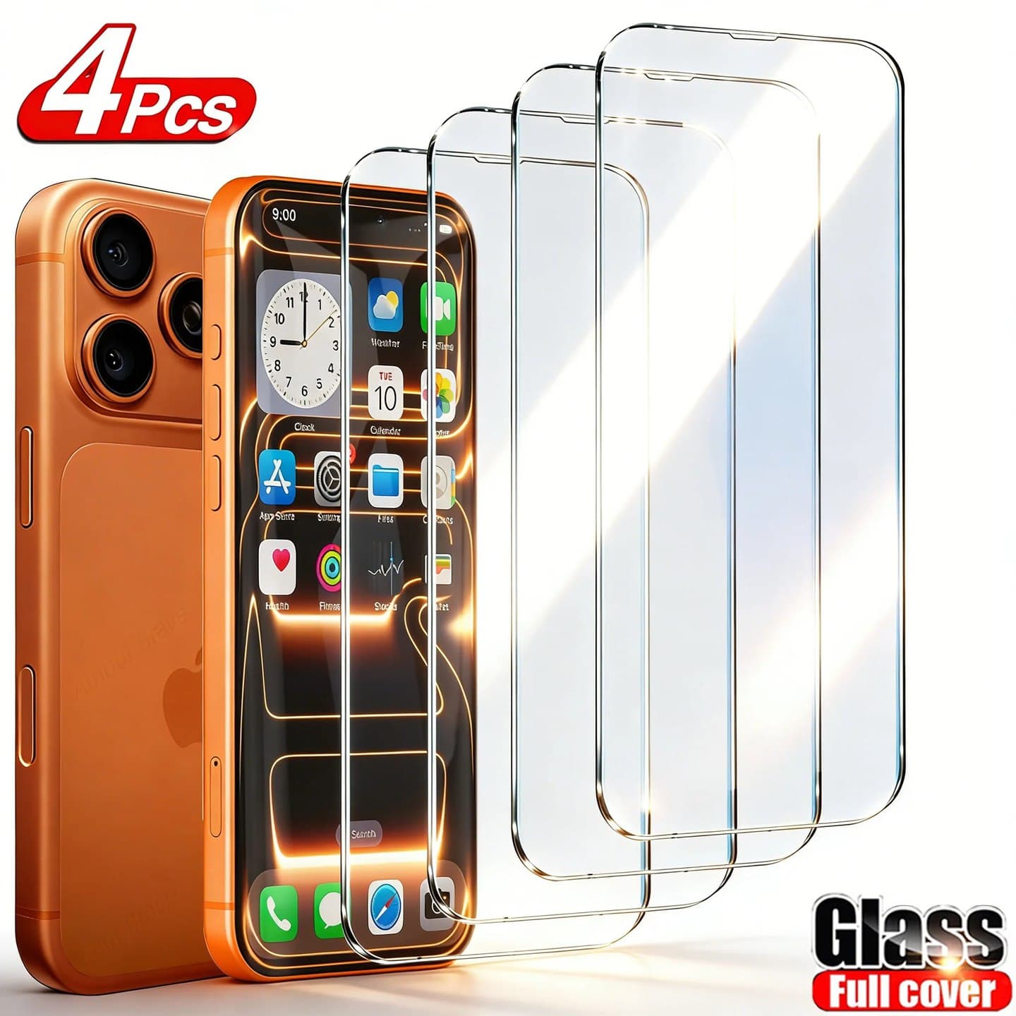 Защитное стекло для iPhone 17e Air 11 13 12 16 Pro Max 14 15 Plus XS, 4 шт., защитное стекло для iPhone 17 Pro Max, закаленное стекло